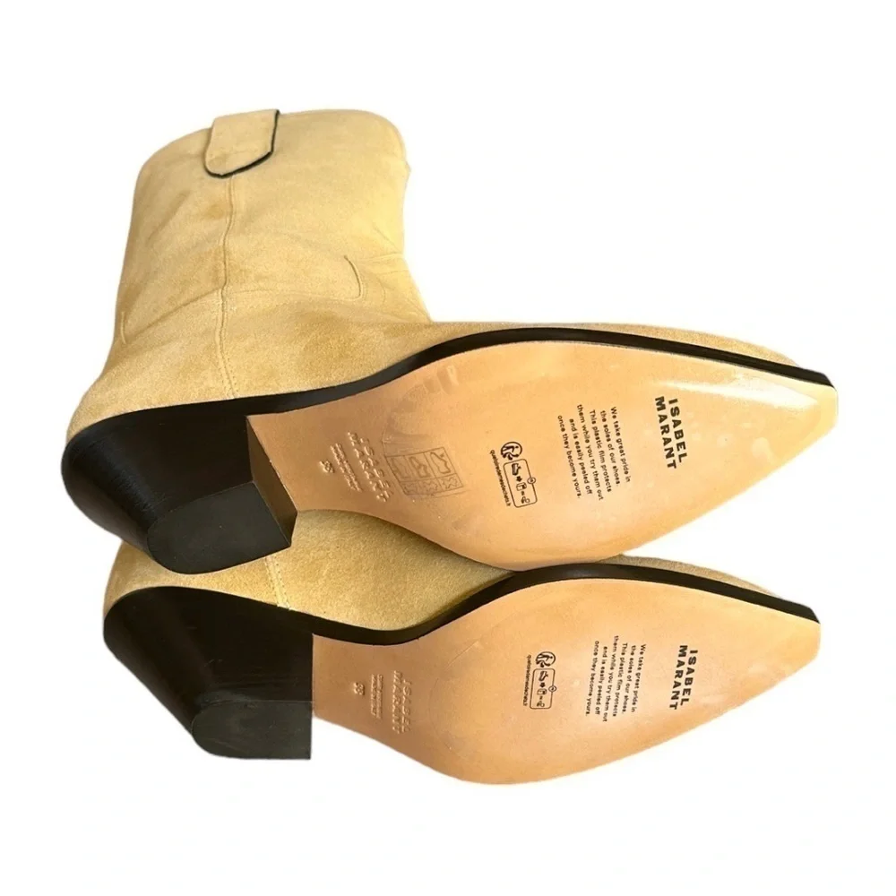Isabel Marant Suede Twist San Cowboy Boots Duerto Style Tan Western EU 38 NIB - Picture 10 of 15